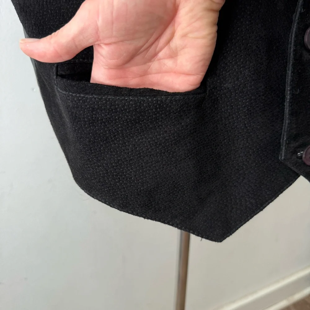 Vintage Leather Black Button Up Waistcoat Vest